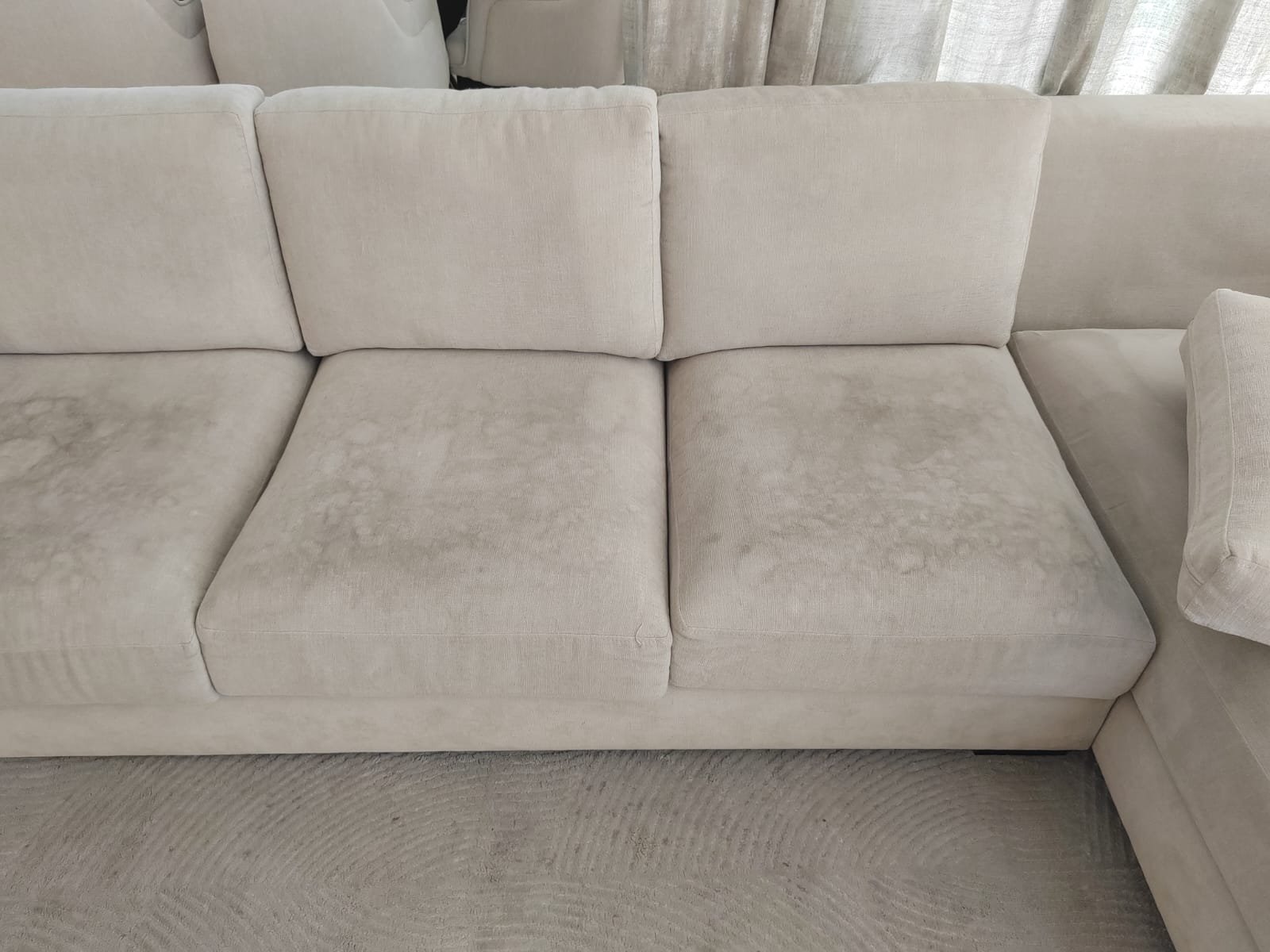 Sofa upholstery cleaning before cleaning